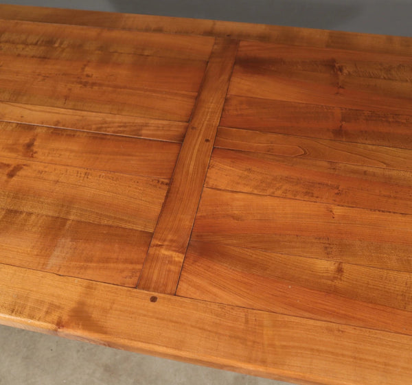 Vintage French Provencal Farm Table/Desk/Dining Table in Solid Cherry Wood