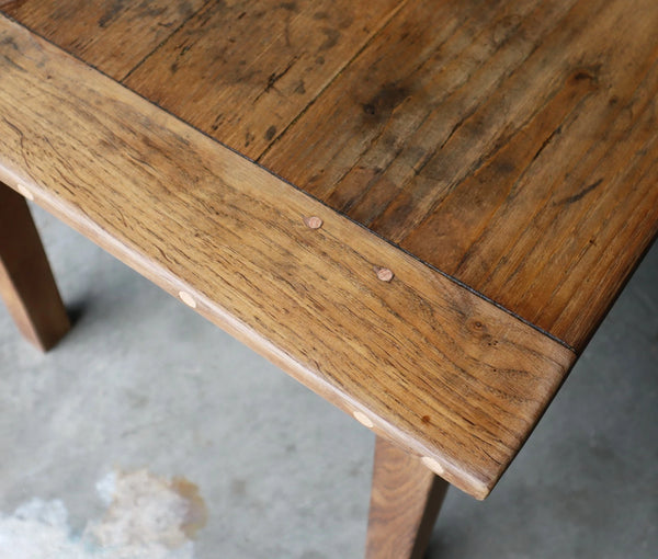 Antique French Dining Table/Farm Table/Desk in Solid Chestnut Wood and Oak