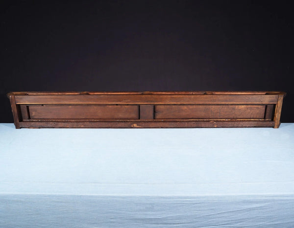 67" Wide Antique French Solid Oak Wood Mantel/Panel/Crest Pediment w/Carvings