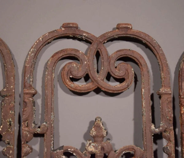 Set of 6 Matching 33" Tall French Cast Iron Panels/Fence/Window Grilles