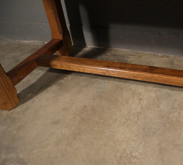 Vintage French Farm Trestle Table/Dining Table/Desk with Drawer in Hardwood