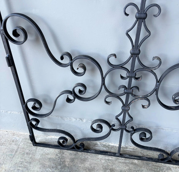 67" Tall Vintage French Iron Decorative Window Panel/Fence/Gate Panel