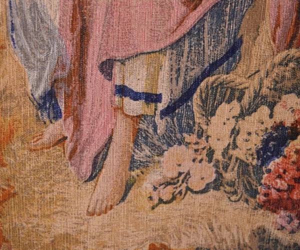 8 Foot Wide Vintage French Hanging Tapestry After Francoise Boucher's "The Nest"