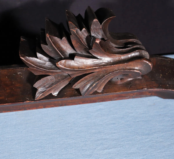 66" Antique French Gothic Revival Crest/Pediment in Solid Walnut and Oak Wood