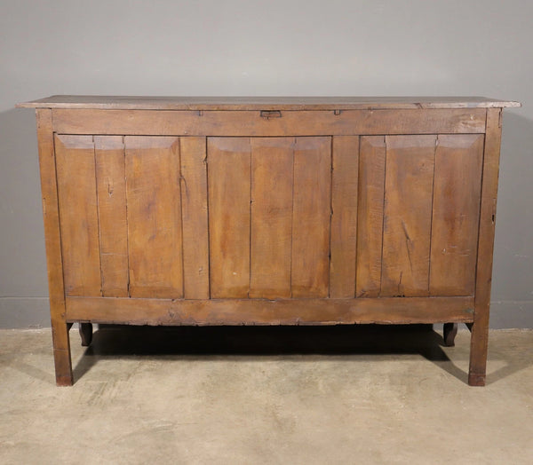 Large Antique French Provincial Three Door Sideboard/Buffet in Solid Oak Wood