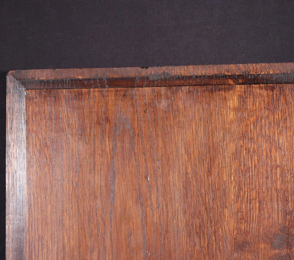 26" Large French Antique Gothic Revival Panel Solid Oak Wood Salvage Late 1800's