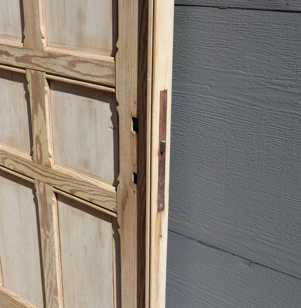 85" French/Belgian Antique 6 Panel Stripped, Sanded Wood Door