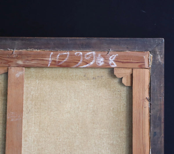 28" Wide Antique Oil Painting of Two Hunting Dogs By Paul Schouten (1860-1922)