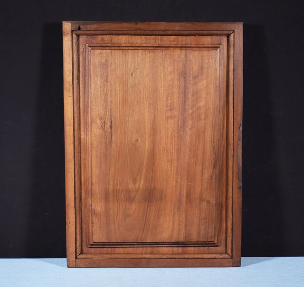 Antique French Solid Walnut Wood Highly Carved Panel w/Woman Feeding Chickens