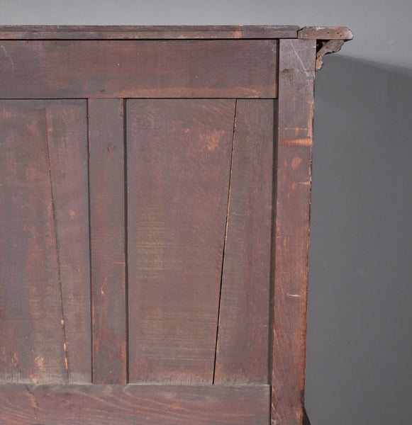 63" Tall Antique French Gothic Revival Cabinet Highly Carved in Solid Oak Wood