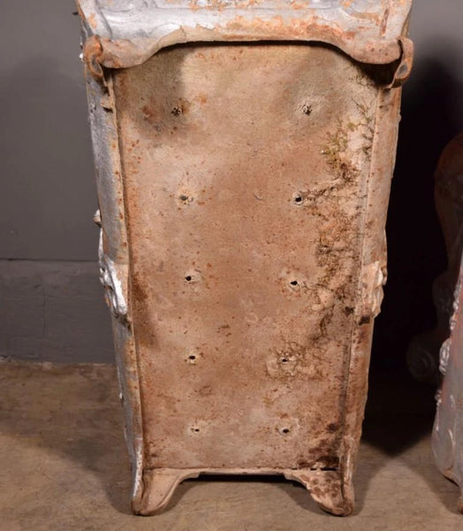 XL Pair of French Antique Cast Iron Louis XV Style Planters/Flower Pots Garden