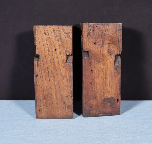 Pair of 8" French Antique Highly Carved Lion Corbels/Trim/Brackets Solid Oak