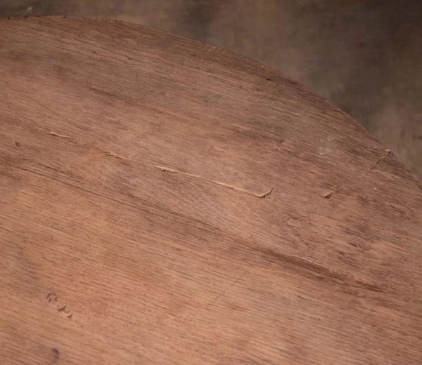 Antique French Solid Oak Rustic Wood Wine Tasting Table Tilt Top