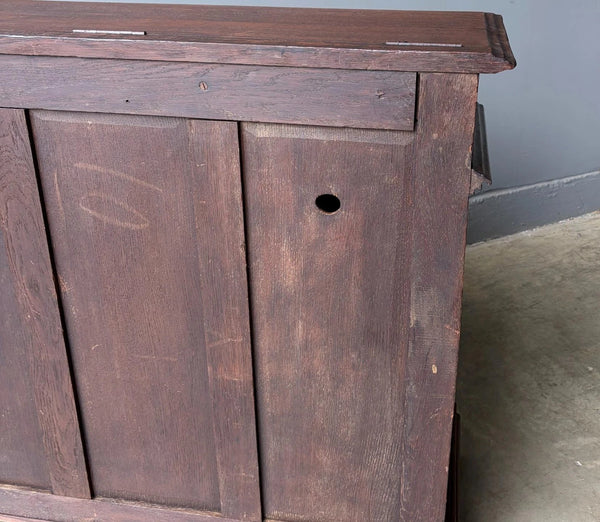 Antique French Gothic Revival Cabinet/Console/Sideboard, Highly Carved Oak