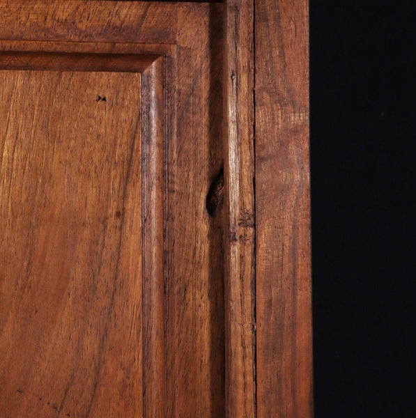 Antique French Solid Walnut Wood Highly Carved Panel w/Woman Harvesting Wheat