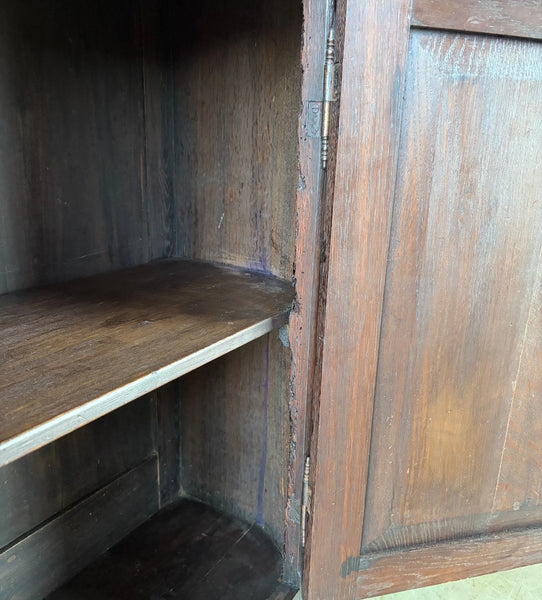Antique French Gothic Revival Cabinet/Console/Sideboard,Highly Carved Oak