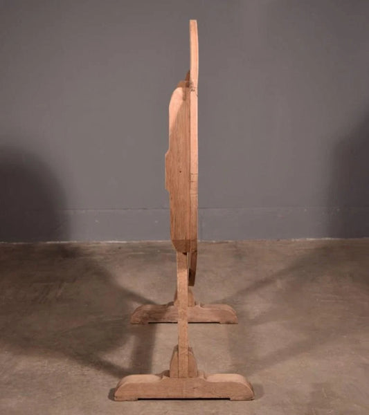 Antique French Solid Oak Rustic Wood Wine Tasting Table Tilt Top