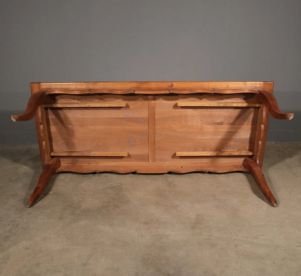 Vintage French Provencal Farm Table/Desk/Dining Table in Solid Cherry Wood