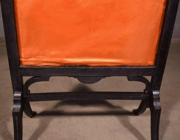 French Antique Fireplace Screen with Needlepoint Griffin/Carved Walnut Frame