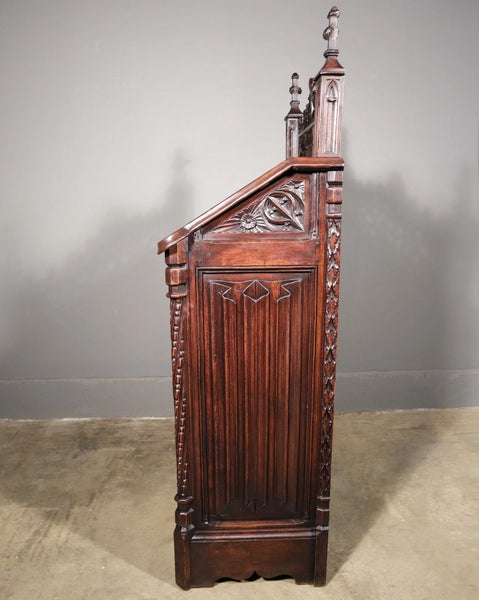 Antique French Solid Walnut Wood Church Prie Dieu/Prayer Cabinet/Altar Christian