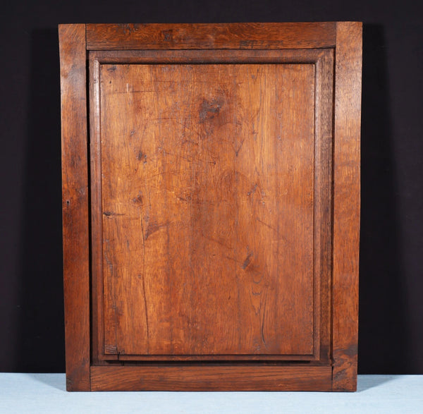24" Tall Antique French Solid Oak Panel Highly Carved Harvest Theme w/Woman