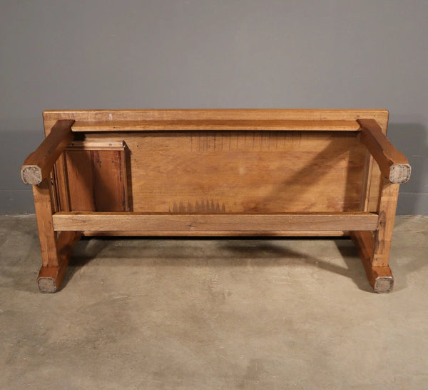 Vintage French Farm Trestle Table/Dining Table/Desk with Drawer in Hardwood