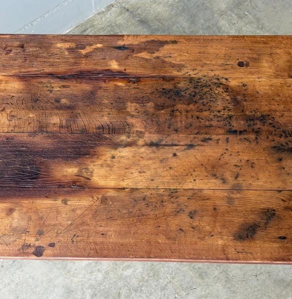 Rustic French Dining Table/Farm Work Table/Desk in Solid Oak and Chestnut Wood