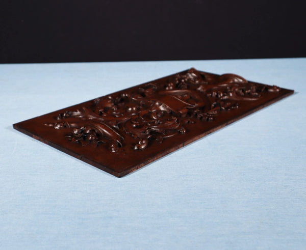 17" Tall French Antique Solid Walnut Wood Highly Carved Panel Salvage