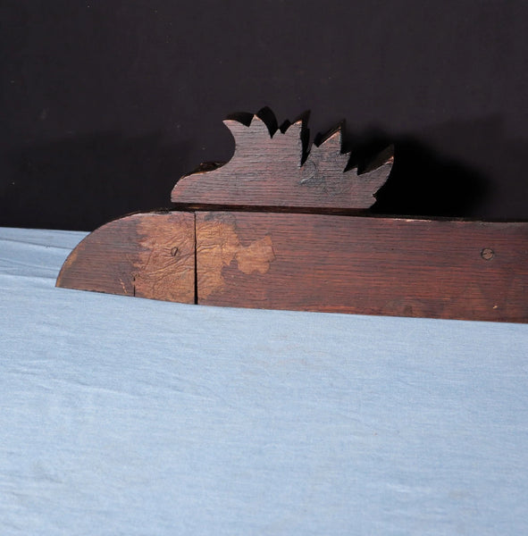 66" Wide Antique French Gothic Revival Crest/Pediment in Solid Walnut & Oak Wood