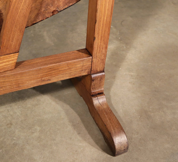 Antique French Solid Oak and Ash Wood Rustic Wine Tasting Table with Tilt Top