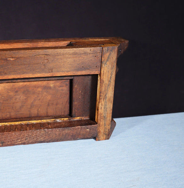 67" Wide Antique French Solid Oak Wood Mantel/Panel/Crest Pediment w/Carvings