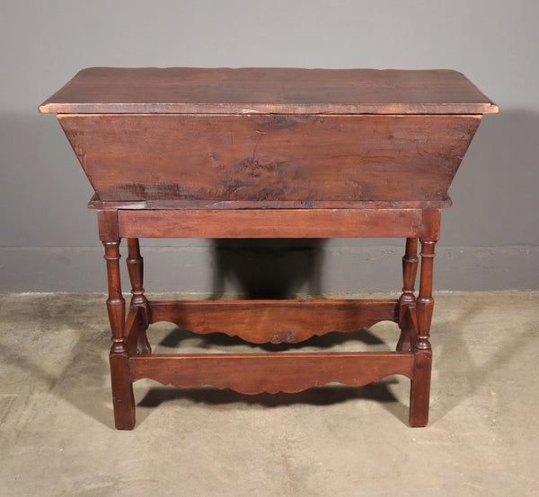 Antique French Petrin (Dough Box) in Highly Carved Solid Walnut and Pine Wood
