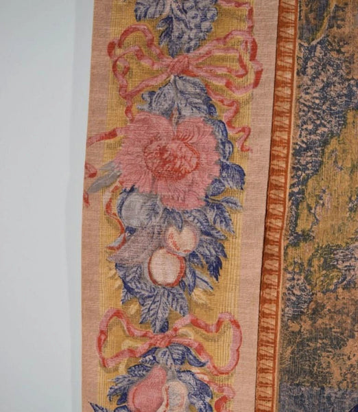 8 Foot Wide Vintage French Hanging Tapestry After Francoise Boucher's "The Nest"