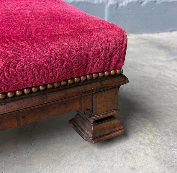 Share French Antique Solid Oak Wood Church Prie Dieu/Kneeler Christian Highly Carved