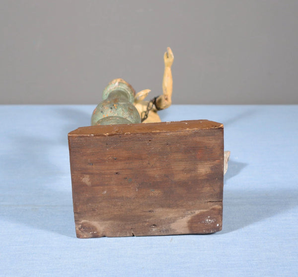 16" Antique Carved/Painted Wood Statue of Christ at the Column of Flagellation