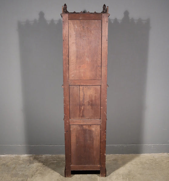 88" Tall Antique French Walnut Gothic Cabinet/ Cupboard/ Display Stand/Pedestal