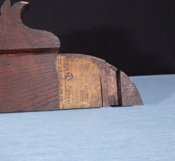 66" Antique French Gothic Revival Crest/Pediment in Solid Walnut and Oak Wood