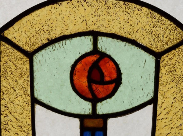 Pair of Vintage French Art Deco Stained Glass Panels with Copper Frames