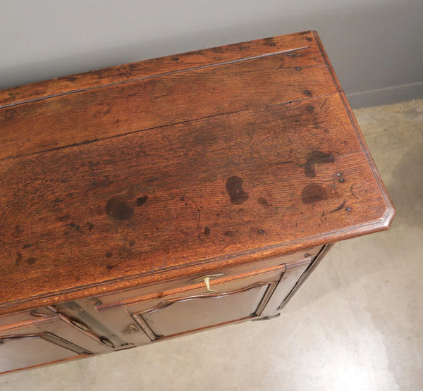 Large Antique French Provincial Three Door Sideboard/Buffet in Solid Oak Wood