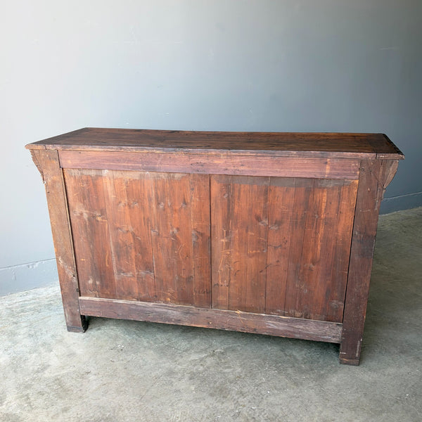 1700's Antique French Renaissance Sideboard in Solid Wood Oak Highly Carved
