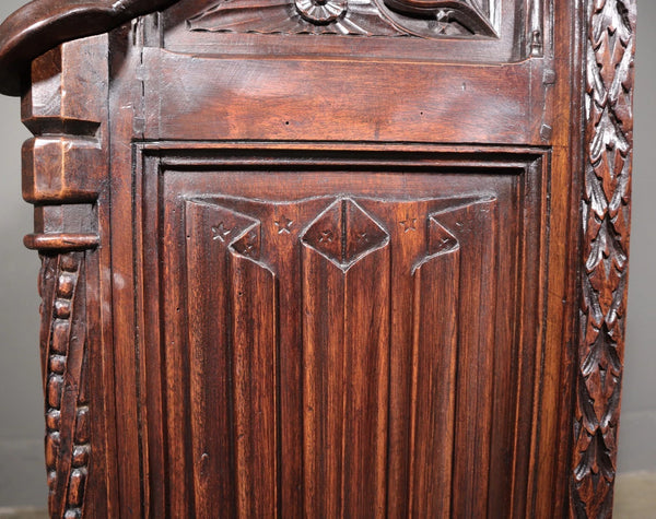Antique French Solid Walnut Wood Church Prie Dieu/Prayer Cabinet/Altar Christian