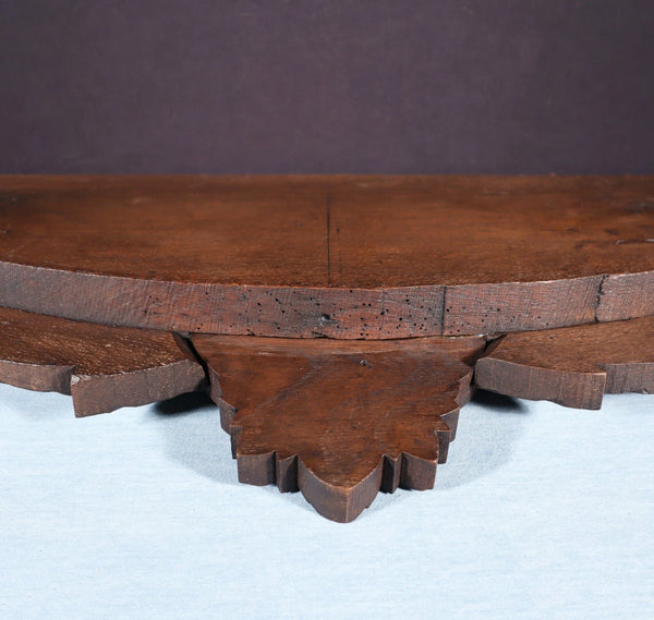 45" Wide Antique French Solid Oak Wood Highly Carved Detailed Crest