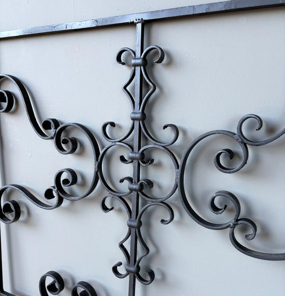 67" Tall Vintage French Iron Decorative Window Panel/Fence/Gate Panel