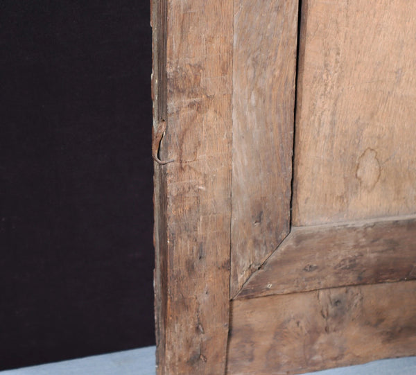 Vintage Framed Oil on Panel Painting of St Francis with Cat by Paul Bruylant