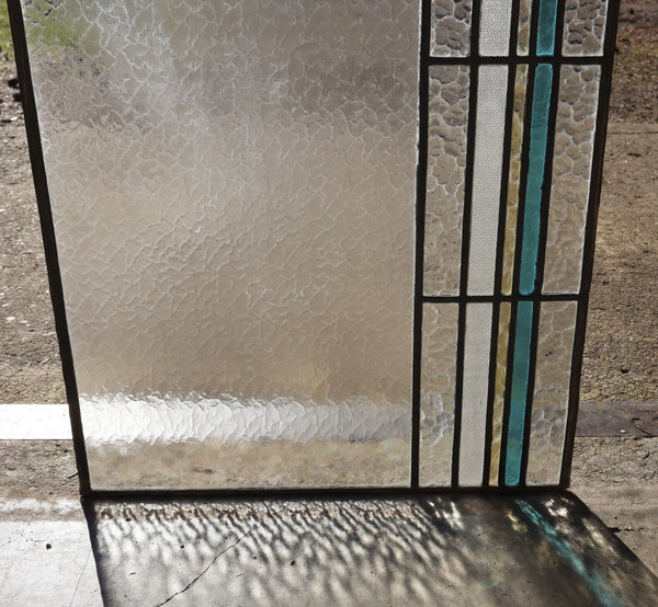 Set of 6 Vintage Art Deco French Stained Glass Panels with Textured Glass