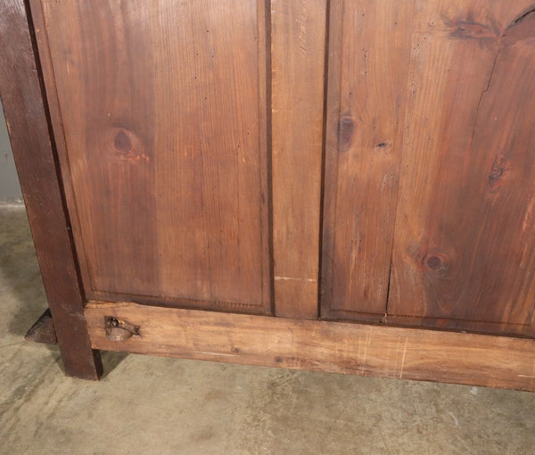 91" Tall French Antique Breton Armoire/Cabinet in Solid Chestnut Highly Carved