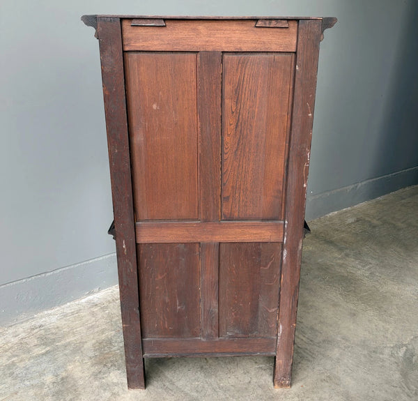 Vintage French Gothic Revival Cabinet/Console/Sideboard, Highly Carved Oak Wood