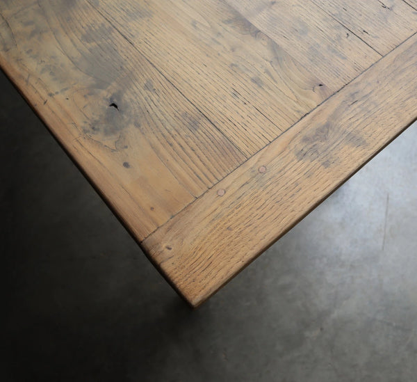 Antique French Dining Table/Farm Table/Desk in Solid Chestnut Wood and Oak