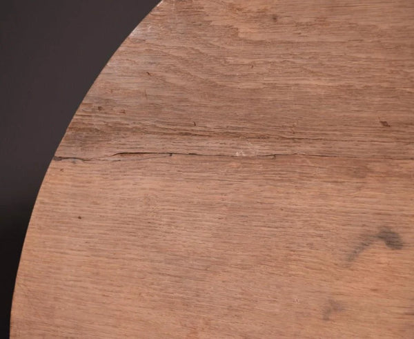 Antique French Solid Oak Rustic Wood Wine Tasting Table Tilt Top