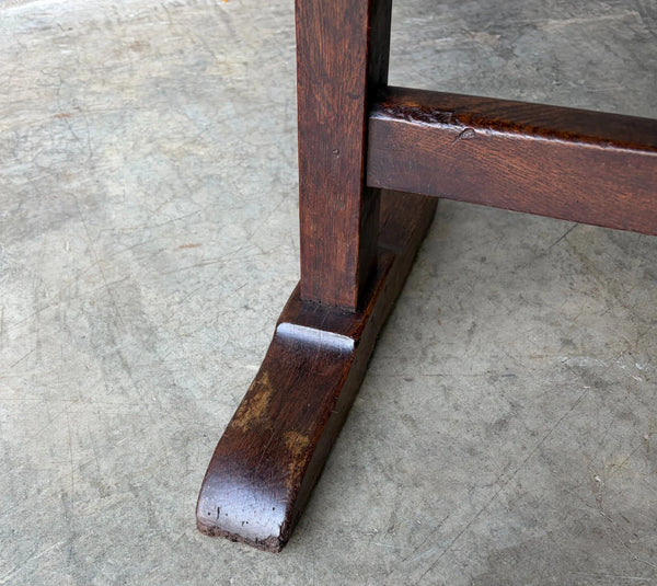 Antique French Solid Oak and Pine Rustic Wood Wine Tasting Table with Tilt Top